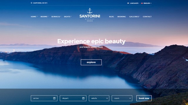 Santorini Resort WordPress Theme
