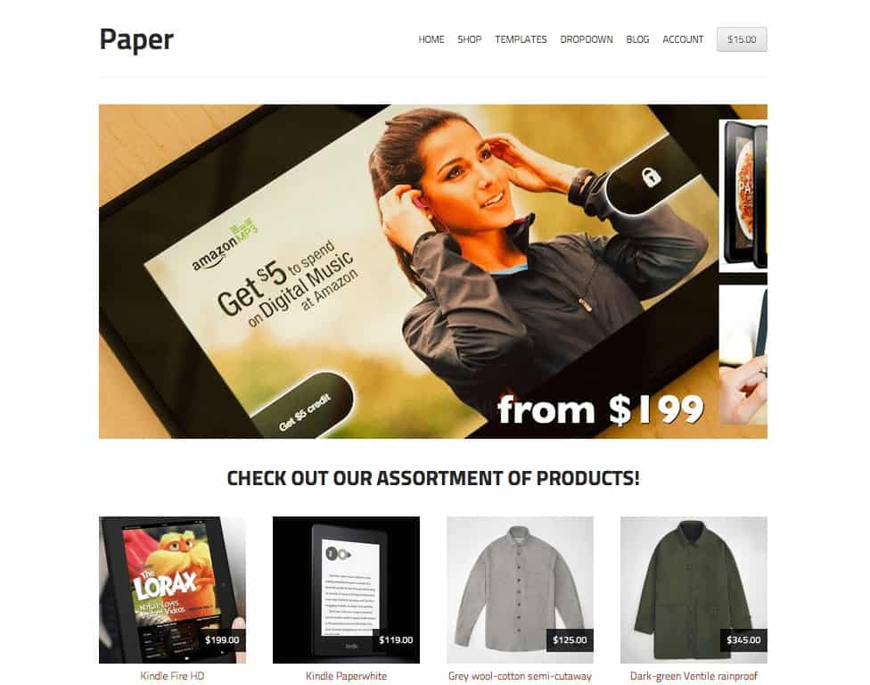 Storefront Paper theme