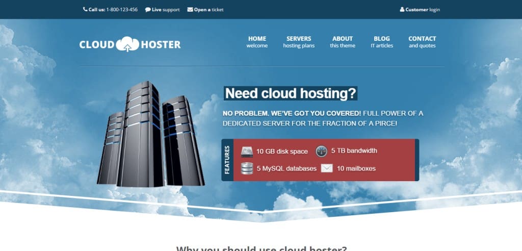 Cloud Hoster theme