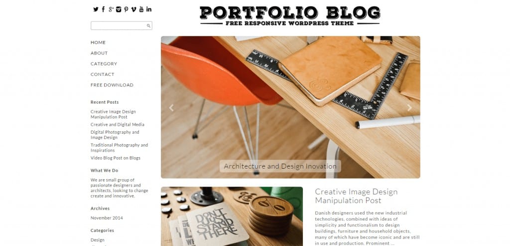 Portfolio Blog WordPress Theme