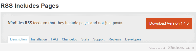 RSS Includes Pages Plugin