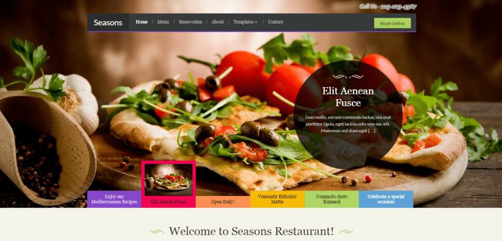 Seasons Restaurant WordPress Theme