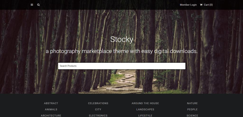 Stocky photography marketplace theme