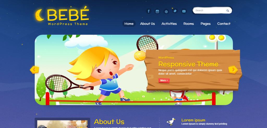 BeBe Kids WordPress theme