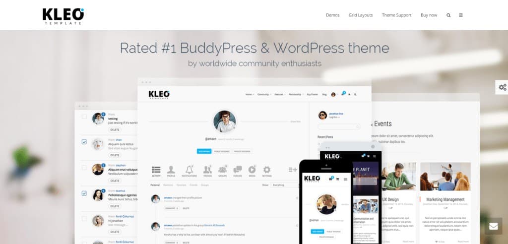 BuddyPress WordPress KLEO Template