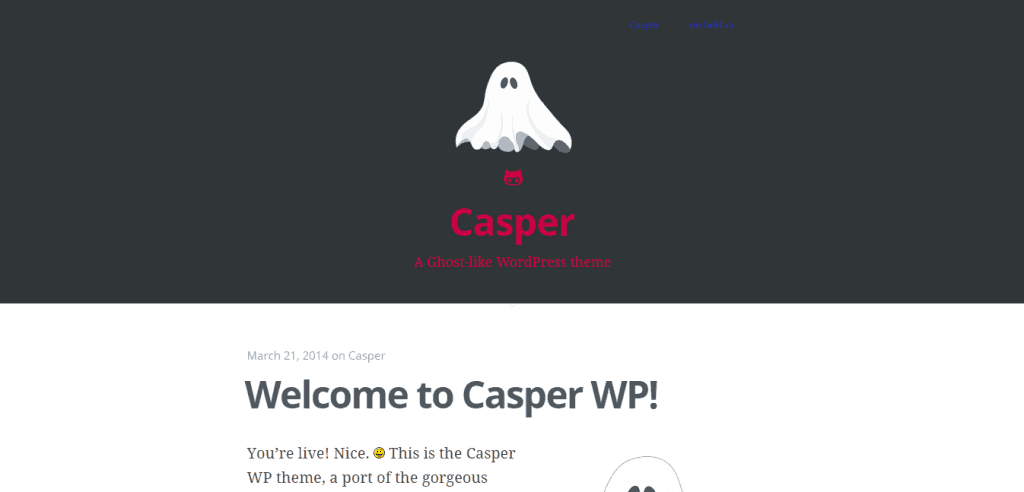 Casper Ghost style WordPress theme