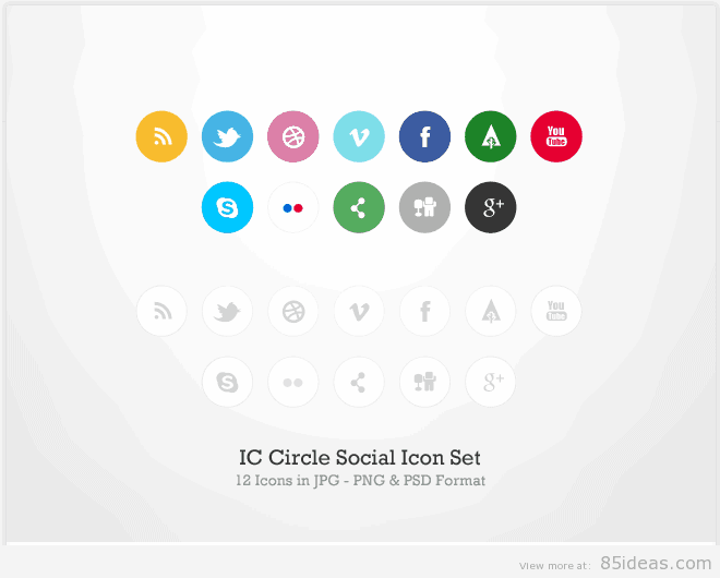 IC Circle Social Icon Set