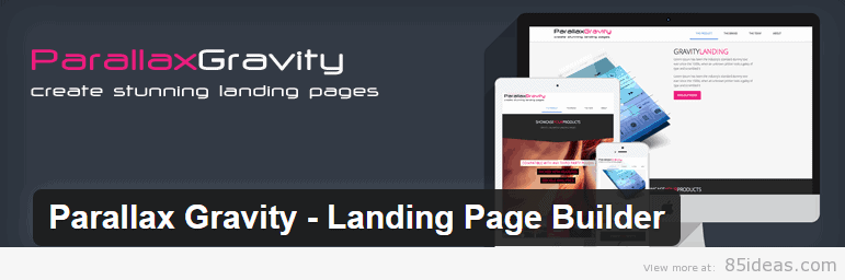 Parallax Gravity Landing Page Builder