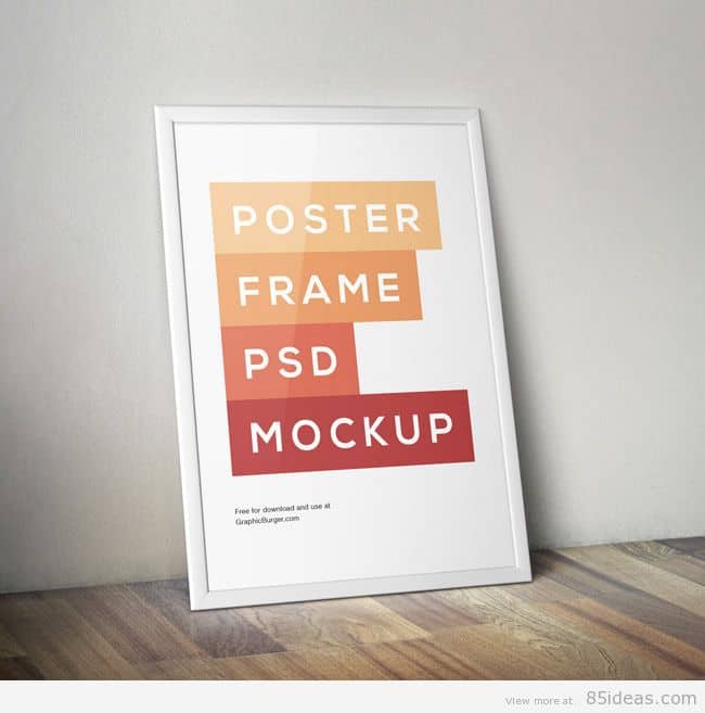 free Poster Frame PSD MockUp