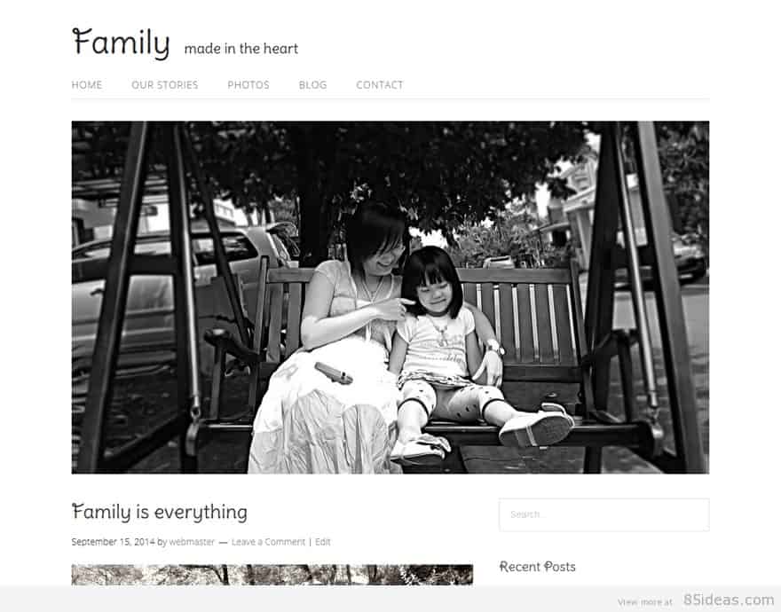 Family minimalist WordPress Theme