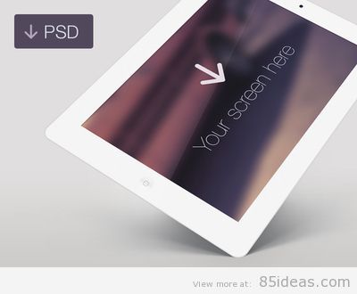 Free iPad White Angle PSD