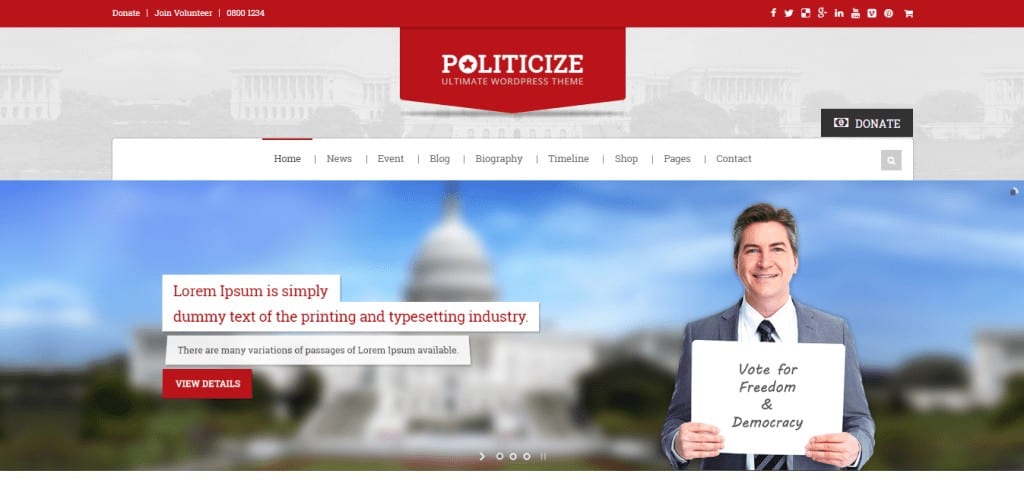 Politicize WordPress Theme