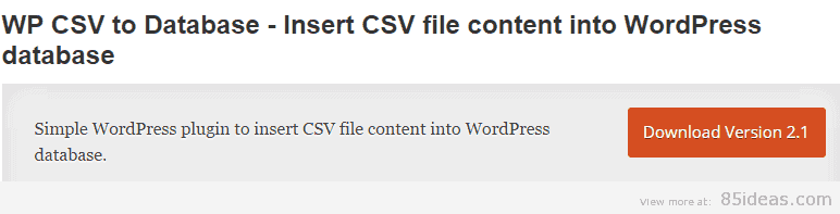 WP CSV to Database