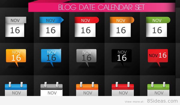 Date Calendar Icons Set