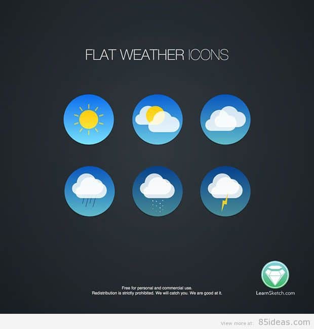 vibrant flat weather icons