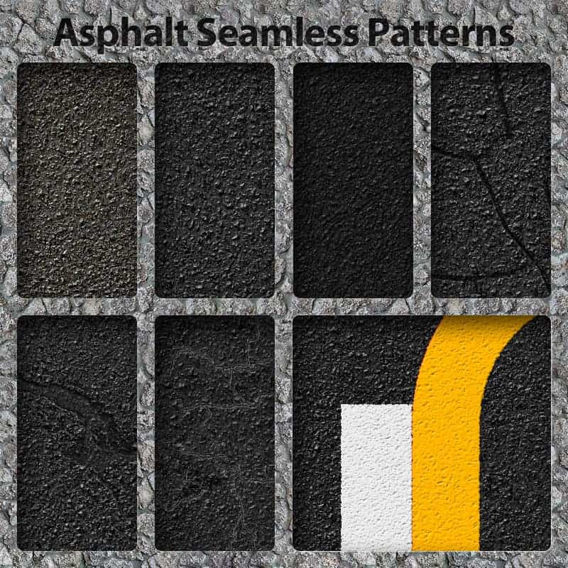 6 Seamless Asphalt and 18 Line Patterns