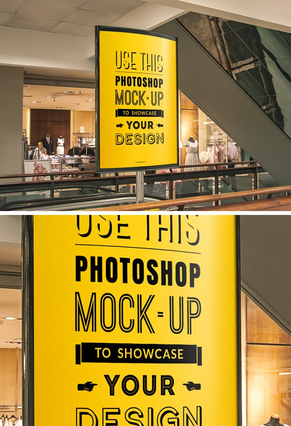 Indoor Advertising Poster MockUp