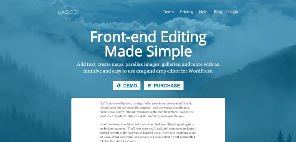Lasso Front end editor for WordPress