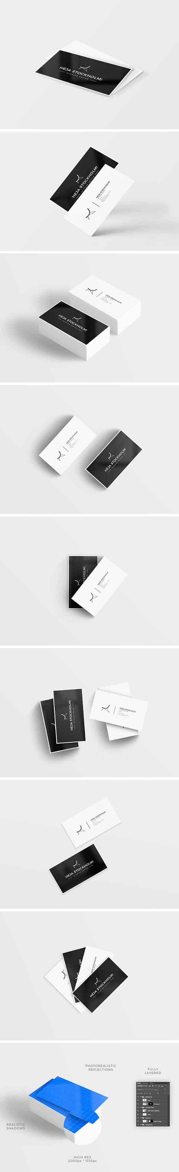 8 Clean Business Card MockUps
