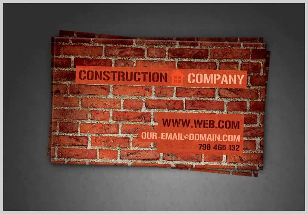 Construction Company Business Card PSD