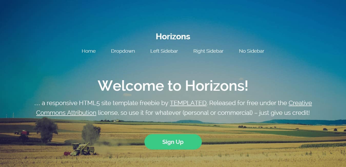 Horizons Dreamweaver Template by TEMPLATED