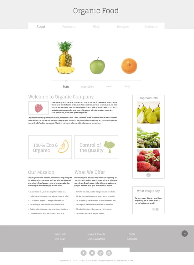 Organic Food HTML5 Template