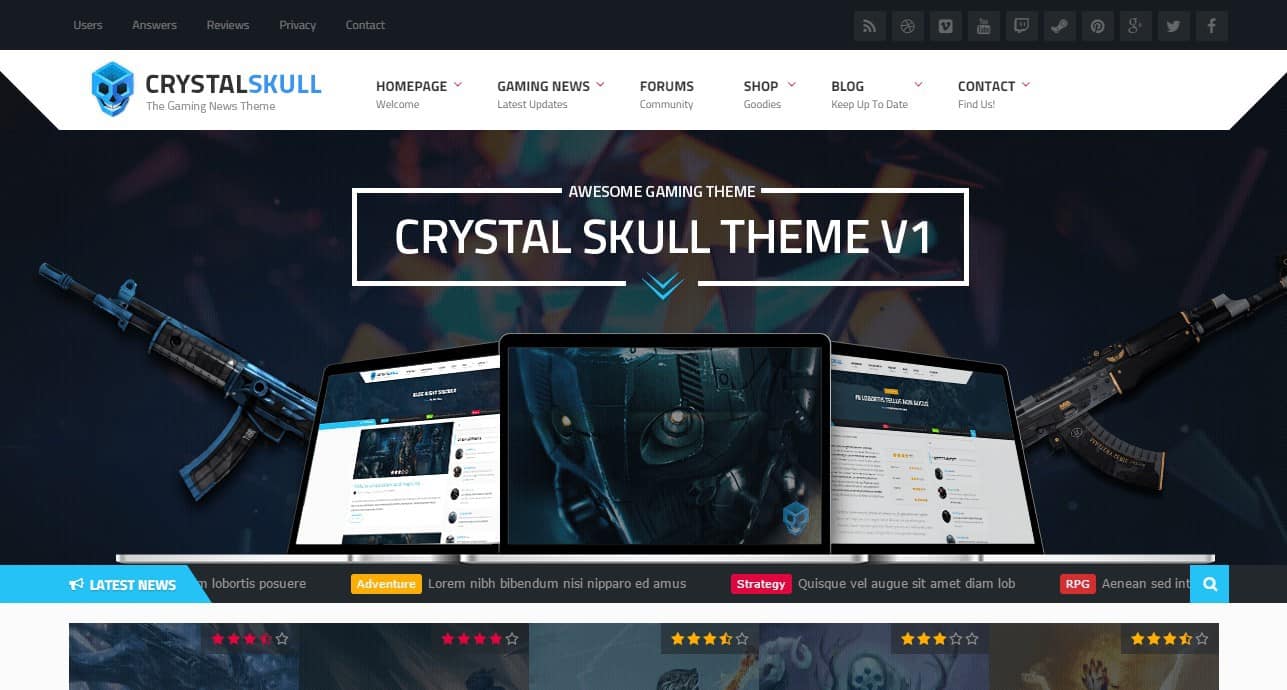 CrystalSkull Gaming WordPress Theme