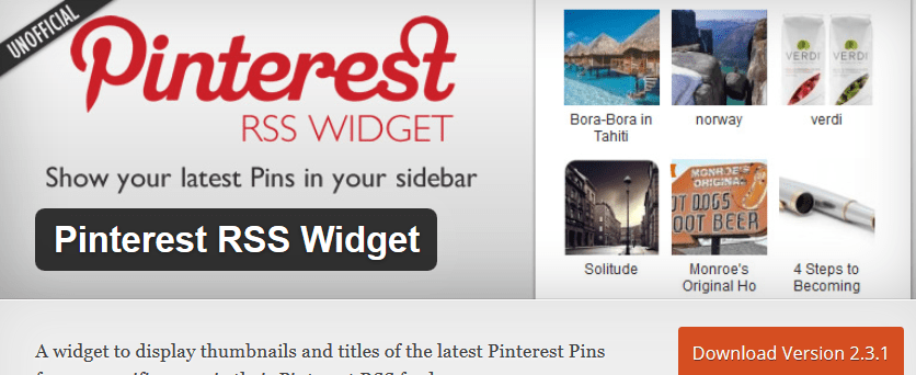 Pinterest RSS Widget