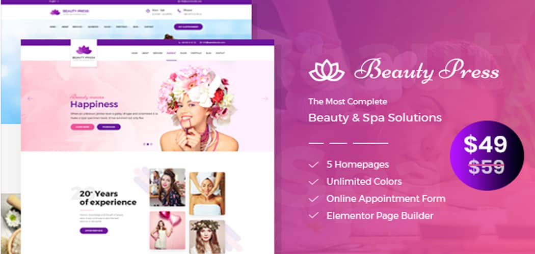 Beauty Salon Theme - Best Hair Salon/Beauty WordPress Themes
