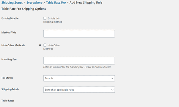 Add new shipping rules tab